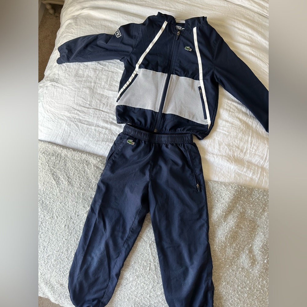 Like New Lacoste size 6 boys tracksuit navy